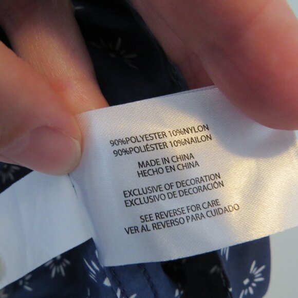 Eddie Bauer Navy & White Short Sleeve Button Up Sun Sunset Sunrise Print Top XXL - Picture 6 of 10